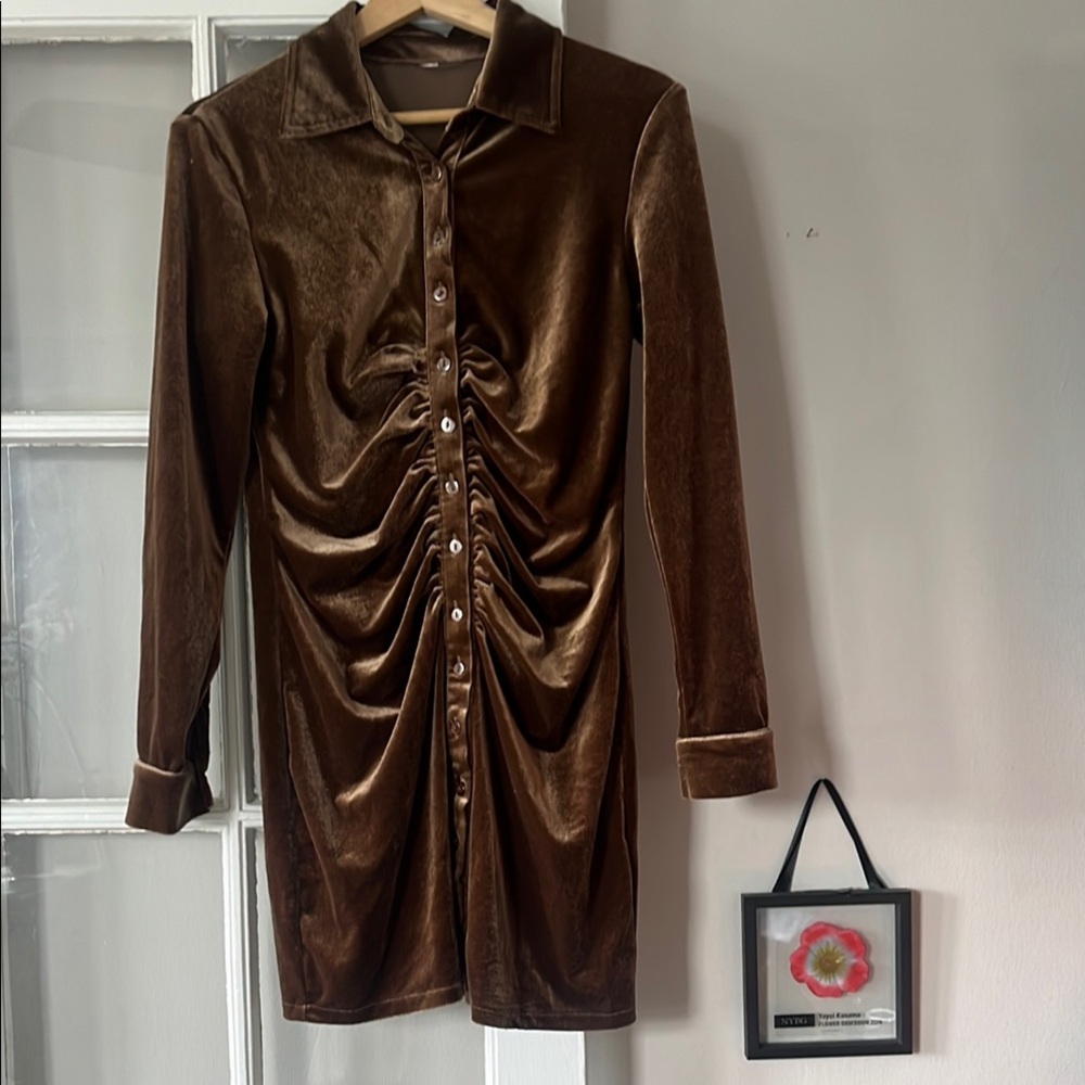 Chic Brown Long Sleeve Dress